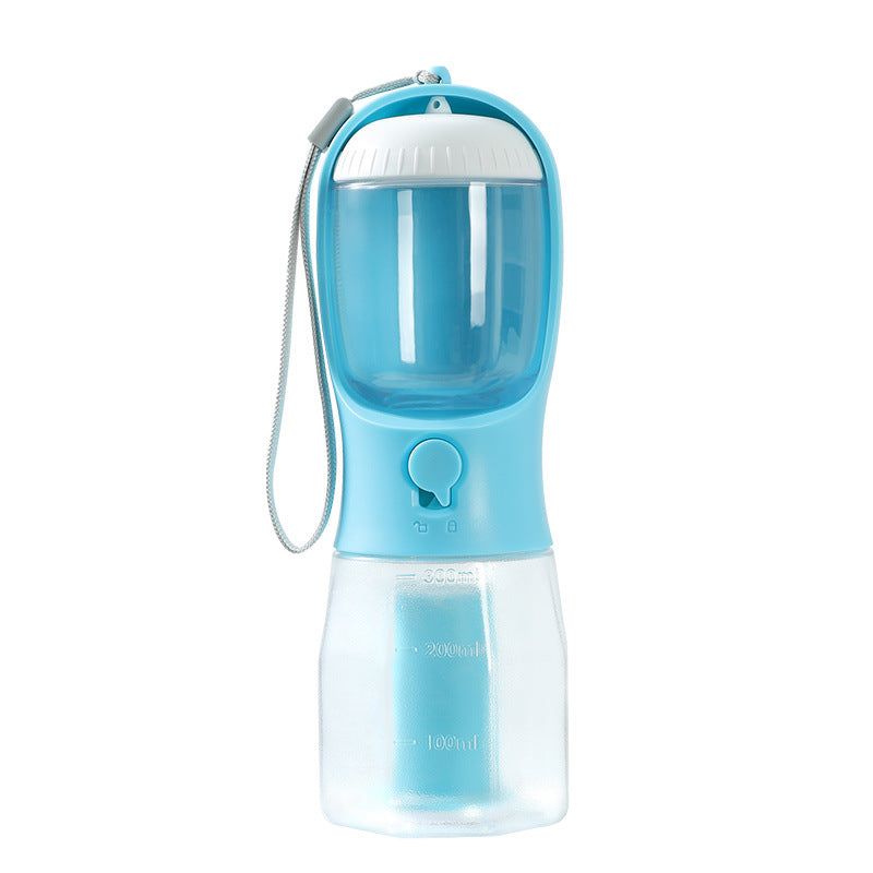 3-in-1 Pet Travel Station – Integrated Water, Food & Waste Management in light blue with a detachable water bottle, food compartment, and waste storage, designed for on-the-go pet care.
