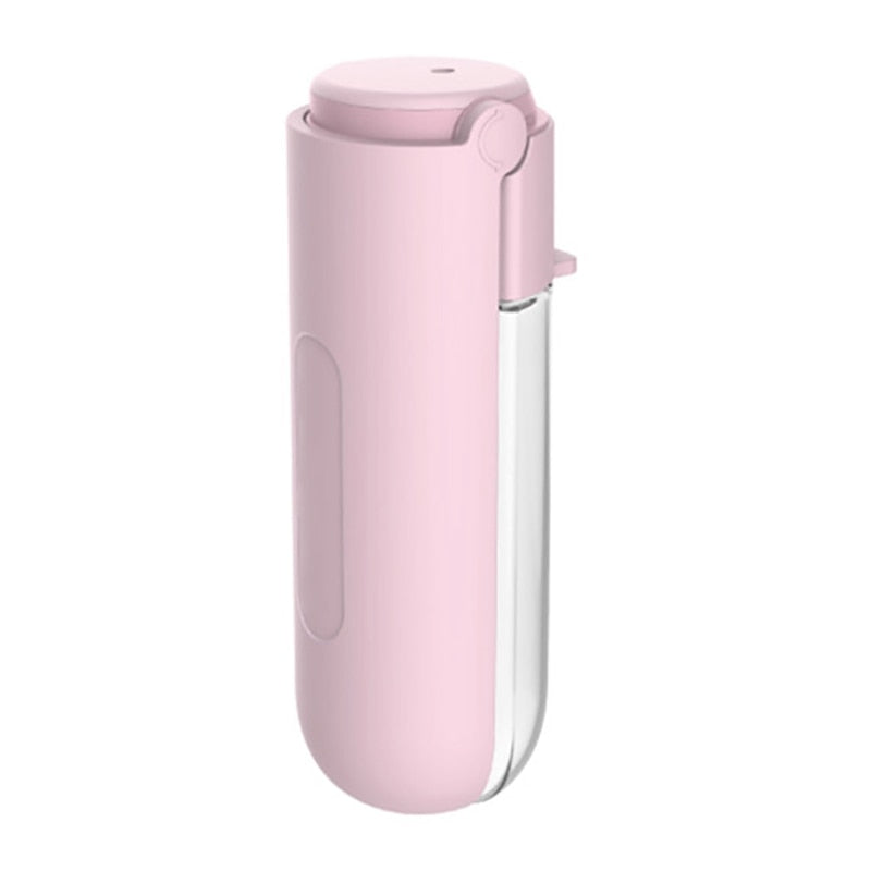 Sleek light pink Professional Slim Leakproof Travel Flask - 420ml High-Capacity Water Feeder with compact cylindrical design for easy portability and durable use.