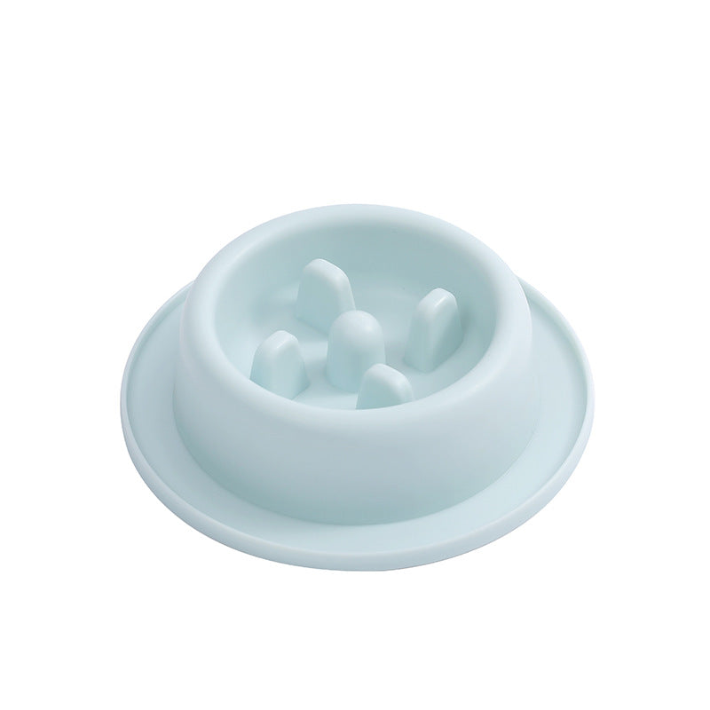 Minimalist Slow Feeder - Modern Anti-Vomit Bowl for Cats & Dogs in soft pastel blue with raised dividers to slow eating and reduce vomiting for pets.