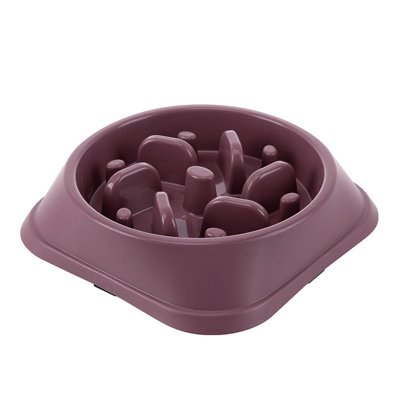 Jungle Pillar Slow Feeder - Heavy-Duty Anti-Choke Dog Bowl in deep mauve designed with raised pillars to slow down fast eaters and promote healthy feeding habits for dogs.
