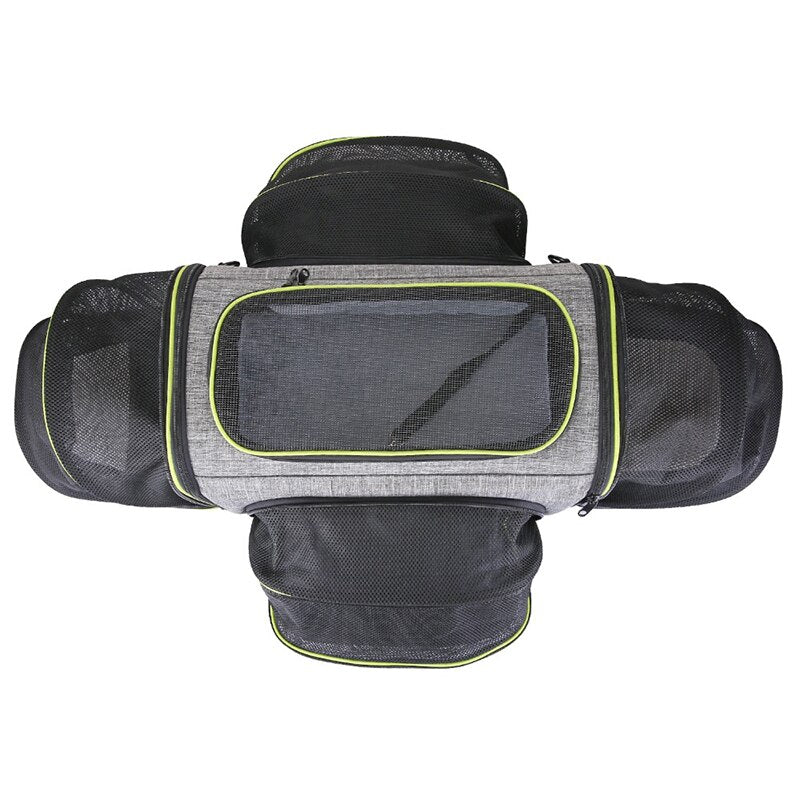 Professional Mesh Adventure Backpack - Expandable High-Ventilation Travel Carrier featuring multiple mesh panels for breathability and expandable compartments for versatile outdoor use.