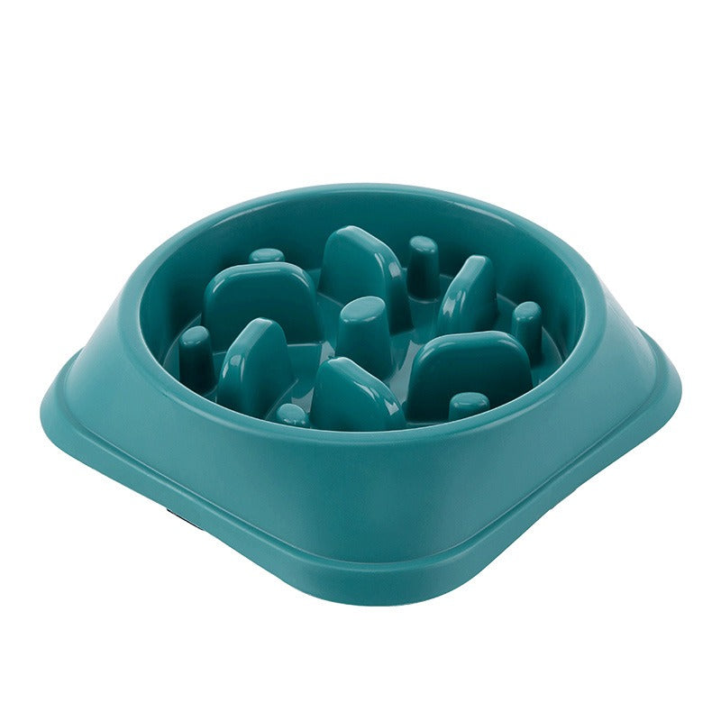 Jungle Pillar Slow Feeder - Heavy-Duty Anti-Choke Dog Bowl in teal designed to slow fast eaters with raised pillars preventing gulping for safer and healthier feeding.
