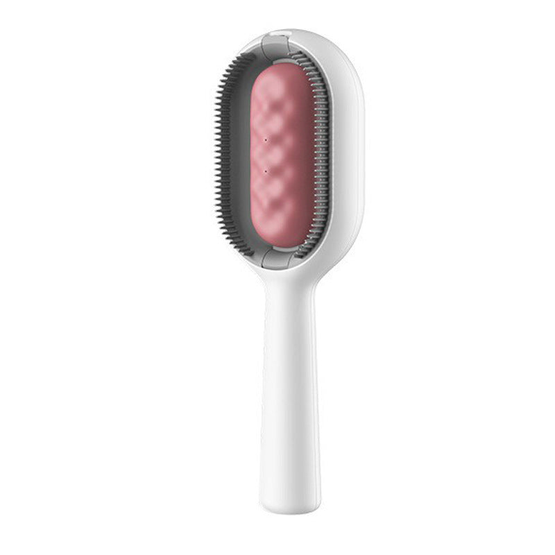 2-in-1 Water Tank Grooming Rake - Advanced Wet-Cleaning Deshedding Brush featuring a white ergonomic handle and flexible brush head designed for efficient pet grooming and shedding control.