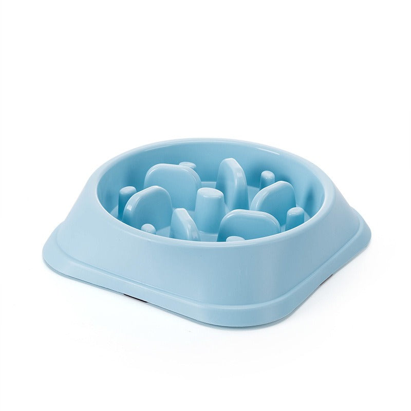 Jungle Pillar Slow Feeder - Heavy-Duty Anti-Choke Dog Bowl in light blue designed with raised pillars to slow eating and promote healthier feeding habits for dogs.