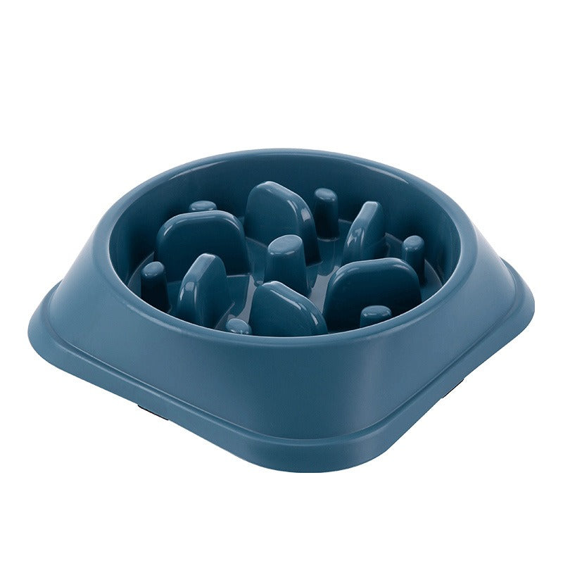 Jungle Pillar Slow Feeder - Heavy-Duty Anti-Choke Dog Bowl in dark blue, designed with raised pillars to slow dog feeding and prevent choking for a safer mealtime experience.