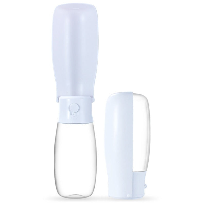 Two views of a white Large Capacity Folding Travel Cup - 550ml Portable Hydration Station designed for easy transport and convenient hydration on the go.