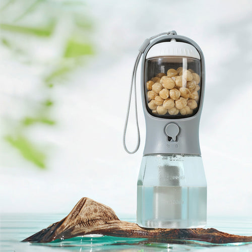 3-in-1 Pet Travel Station – Integrated Water, Food & Waste Management bottle designed for easy hydration and feeding on the go with a sleek, portable design.