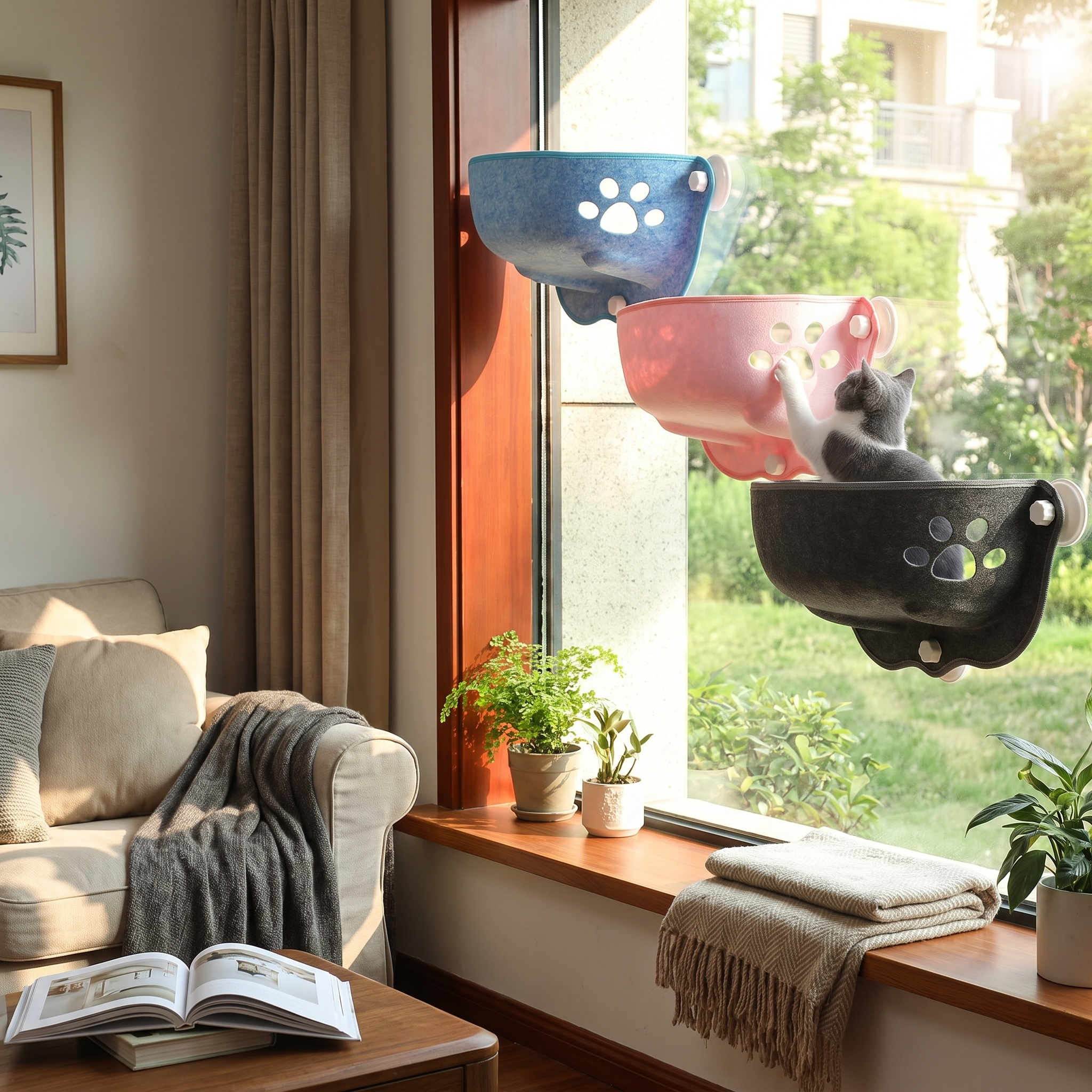 Luxury Felt Cat Window Pod